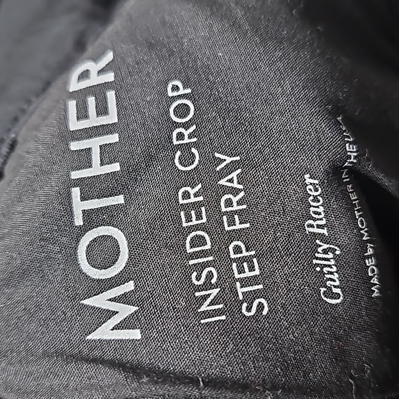 Mother Insider Striped Crop Step-Hem Fray Jeans in Guilty Racer Size 27 - Picture 6 of 12